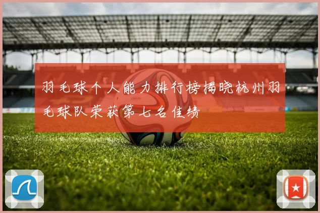 羽毛球个人能力排行榜揭晓杭州羽毛球队荣获第七名佳绩